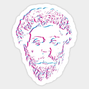 Stoicism Philosopher King Marcus Aurelius Glitch Effect Sticker